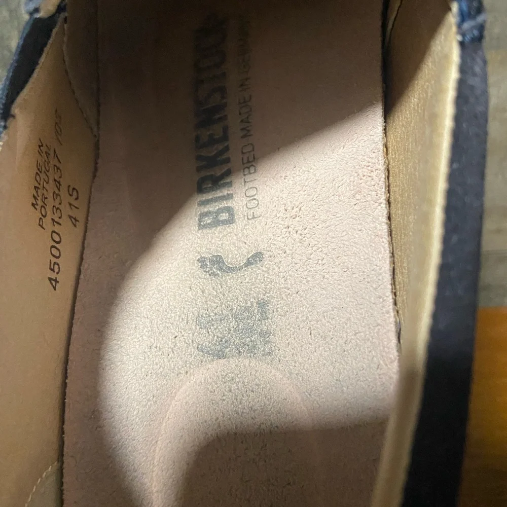 Birkenstock Navy Blue Suede Leather Slip-On Loafers Ladies 10/ Men’s 8